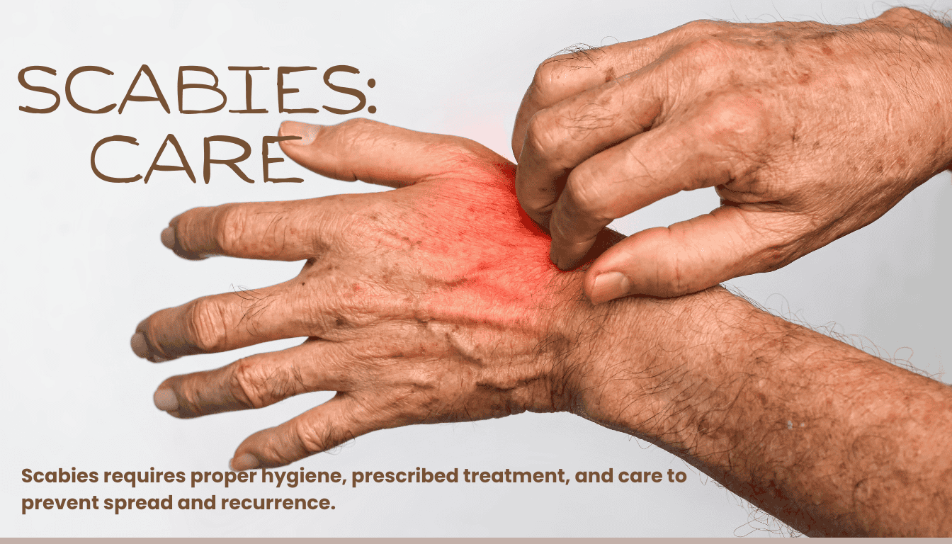 Scabies rash on the torso of an infant